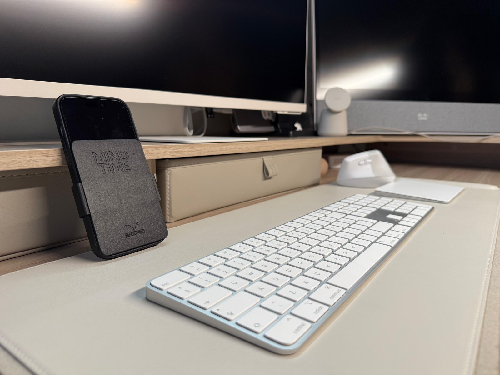 ReCover resting on the desk, screen out of sight.