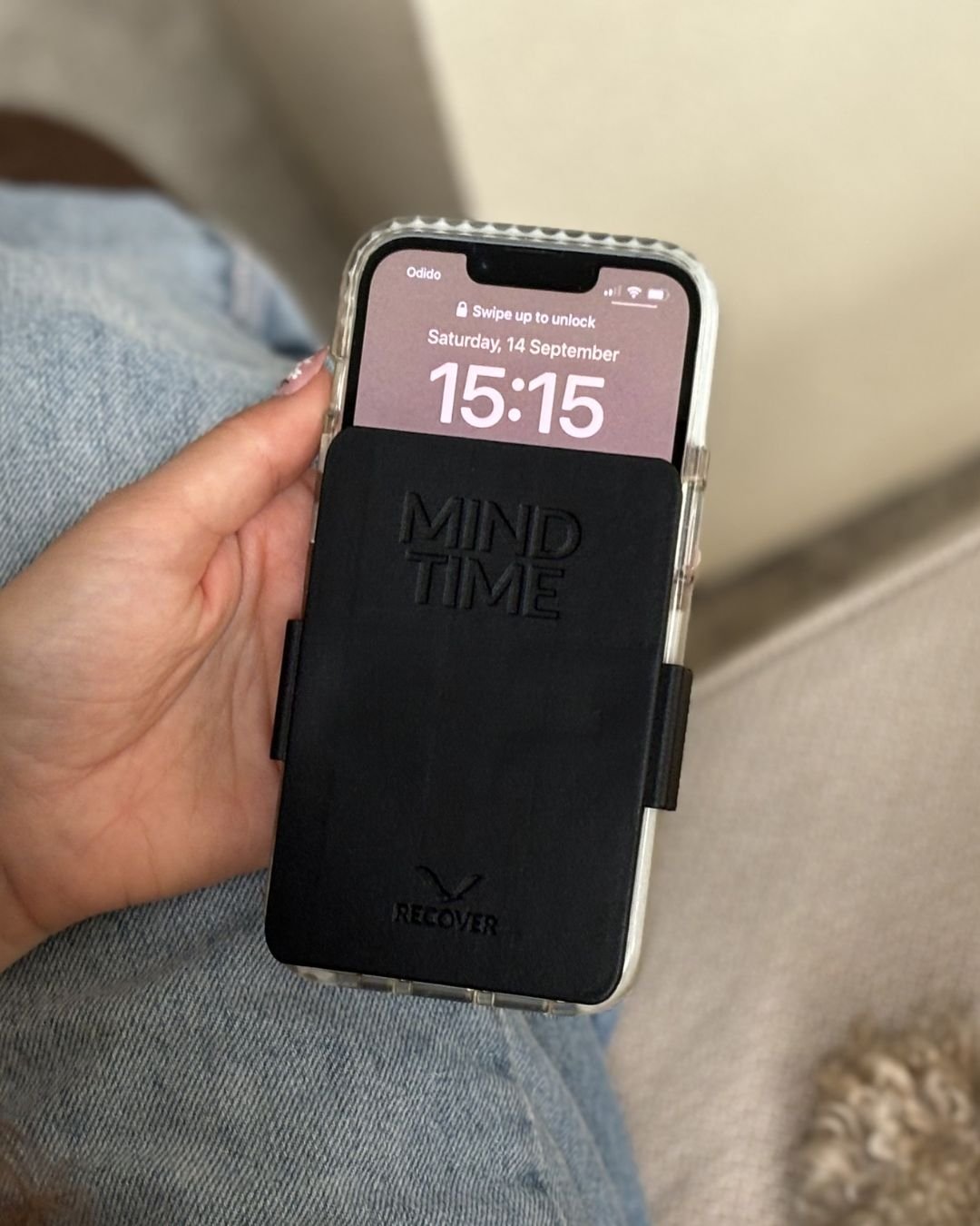 ReCover placed over the phone screen